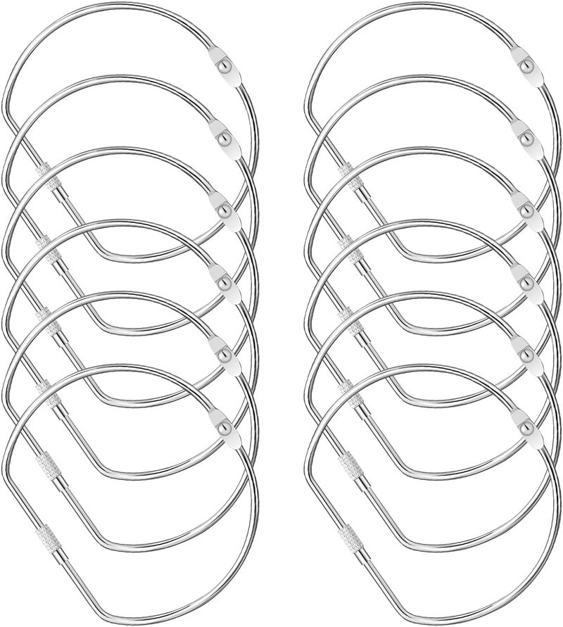STSTECH 12 PCS 4 Inch D-Shaped Loose Leaf Binder Rings, Nickel Plated Metal Book Rings with Screw Lock for Index Cards, Documents, Keychains, DIY Crafts, Office, School, and Home Supplies (4 Inch) - Image 1
